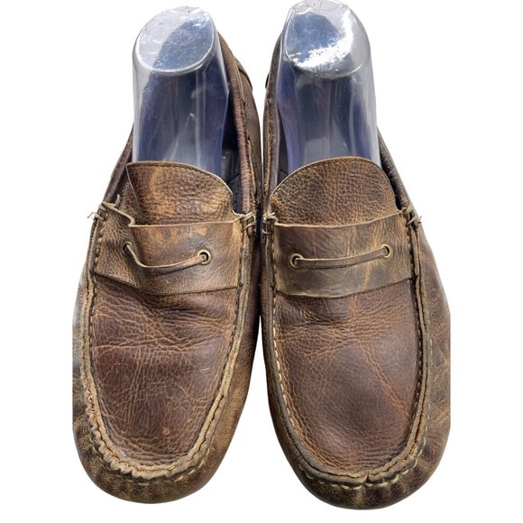Bed|Stu Men's Dockweiler Brown Leather Casual Loafers Size 12M - Picture 2 of 7